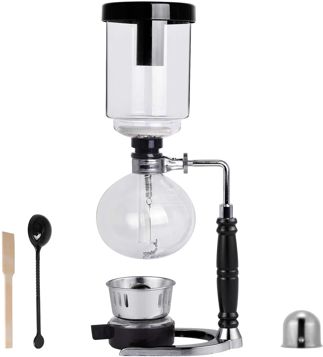Dailygoods- Koffiezetapparaat vacuüm - Hittebestendig Glas - 5 Kopjes - 600 ml - Roestvrij Staal - Inclusief Filterpatroon - Vacuümkoffiemaker — afbeelding 1