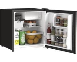 Mini Koelkast - 46L Zilver Verplaatsbaar Vrijstaand Met - Omkeerbare Deur Verstelbare Thermostaat 0-8°C - Stille 41dB Energieklasse F - Voor Thuis Slaapkamer Kantoor Hotel Drankkoelkast Kleine Koelkas