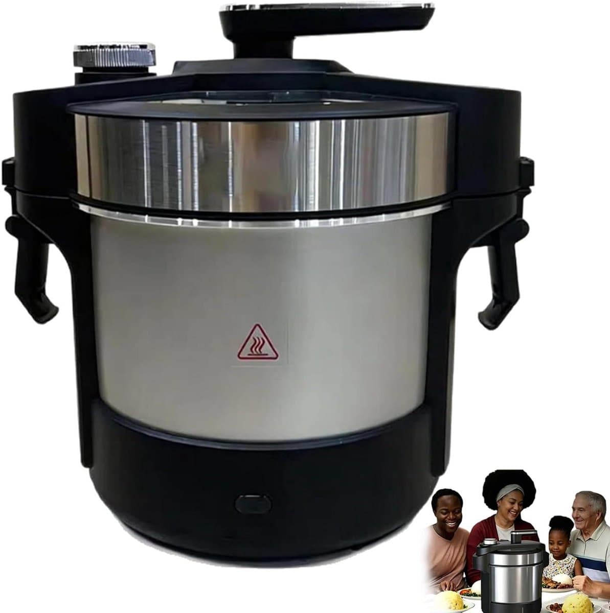 Keukenmachine - Fufu machine - Afrikaanse gerechten maken - 6-in-1 functie - 6L capaciteit - Zilver — afbeelding 1