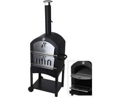 MaxxGarden Pizza oven - Smoker barbecue houtskool 45 x 65 x 158cm