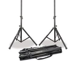 Luidspreker standaard - Vonyx set van 2x speaker standaard in tas - max. hoogte 175cm - Max. gewicht 30kg - Zwart