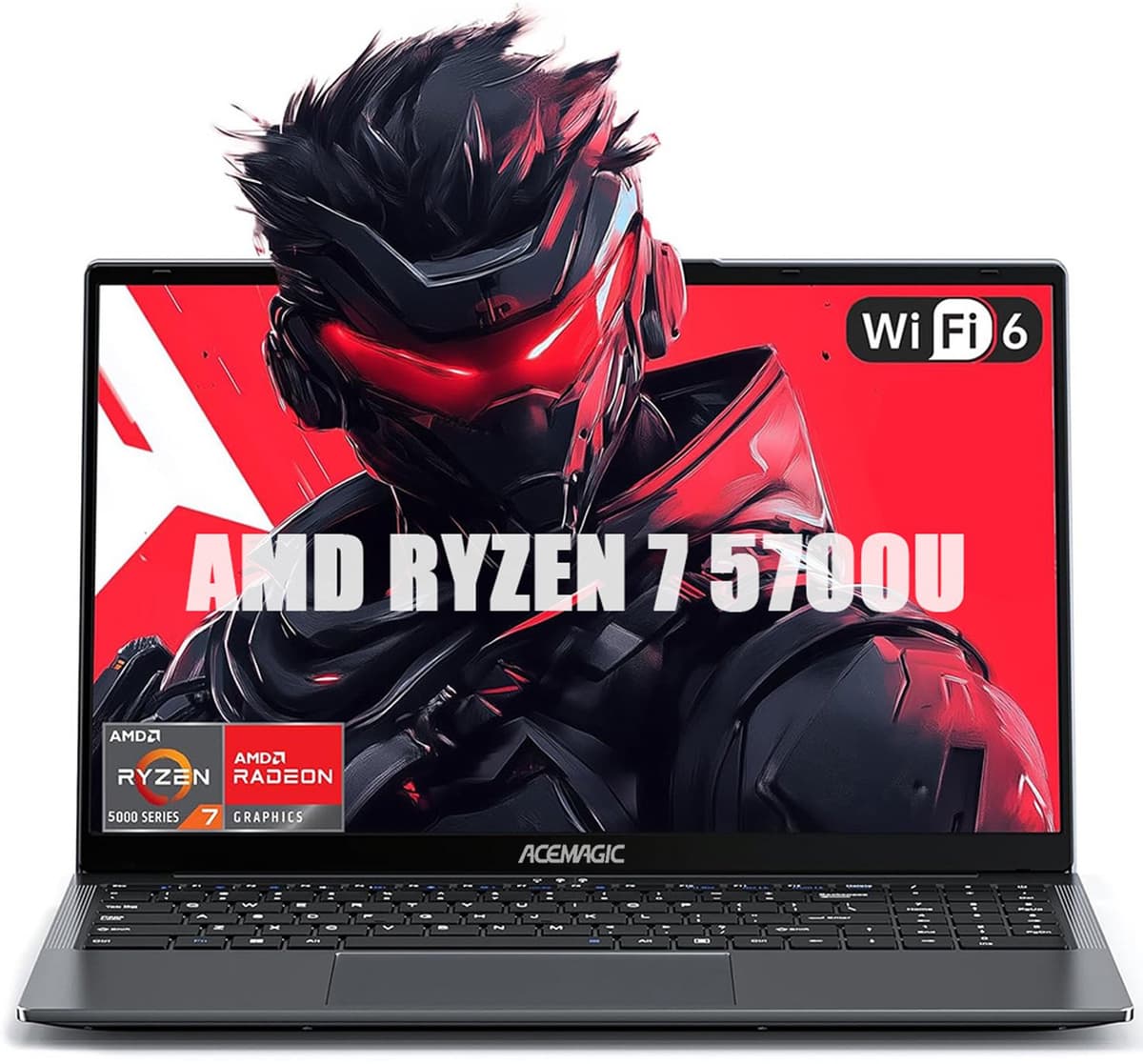 ACEMAGIC LX15 Pro 15,6'' FHD-laptop - AMD Ryzen 7 5700U - 16 GB LPDDR4 RAM 512 GB SSD - Windows 11 Pro - Wifi 6 - Grijs — afbeelding 1