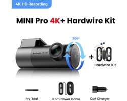 NAVOBIZ Dashcam - Auto camera - Dashboard camera auto - Car camera - 4K UHD - 138° groothoek - 24/7 parkeerbewaking - Zwart