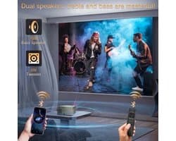 Everycom - RD829 - Beamer - Projector Beamer - Mini Meamer - 1920x1080dpi - Automatische focus - 5G - met WiFi - 12000lumens