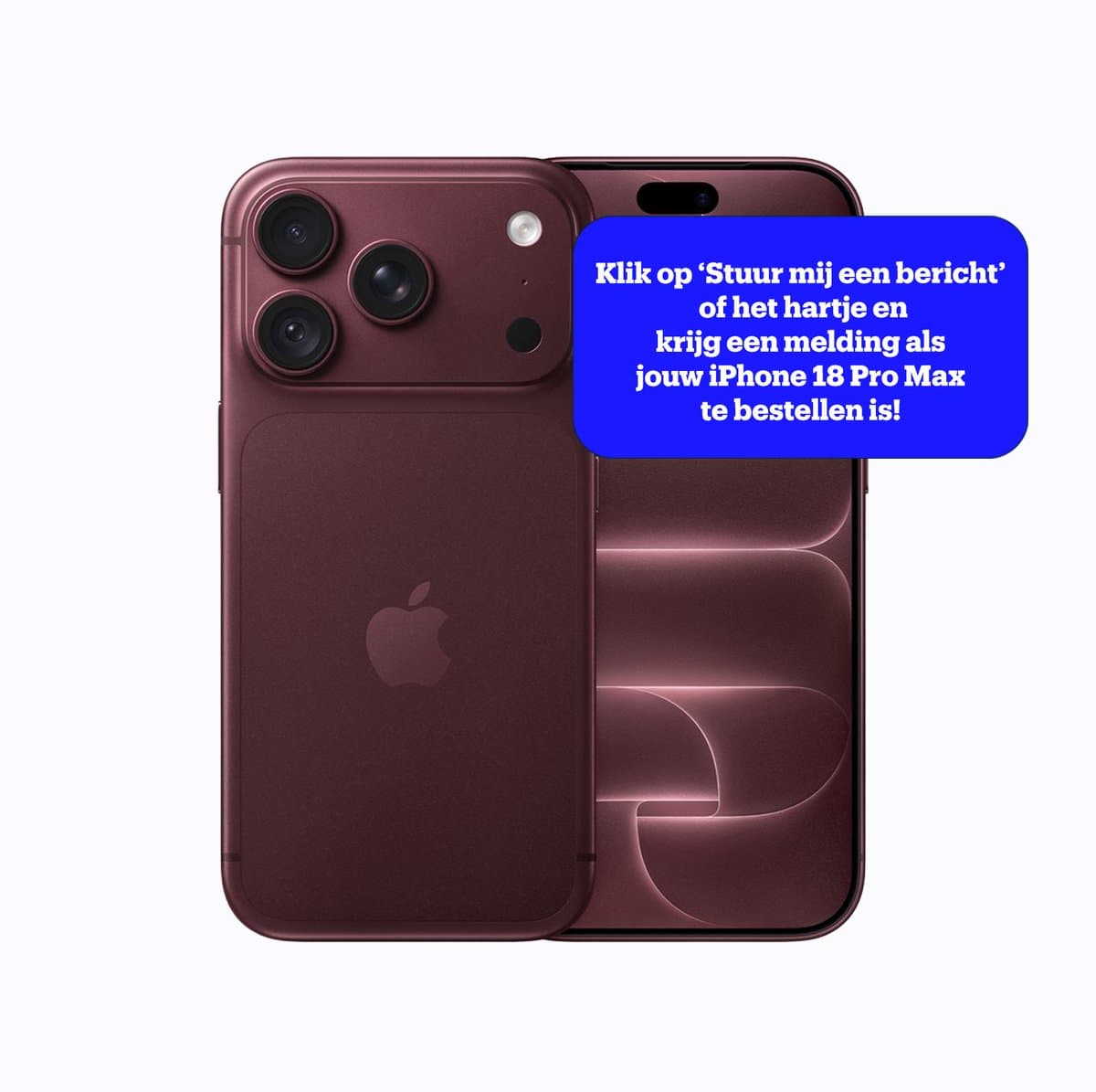 Apple iPhone 18 Pro Max - 2TB - Burgundy — afbeelding 1