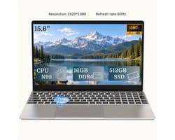 T152A-N95 Laptop 15,6 inch - Intel Celeron N95 - 16GB DDR4 RAM - 512GB SSD - IPS Full HD Scherm