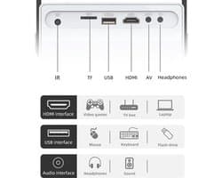 Beamer Draagbare 230 ANSI Lumen - 1080P Full HD Resolutie - Wifi Verbinding - HDMI USB AV - Compact Projector