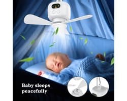 VHV - Plafondventilator met verlichting - 8000 mAh oplaadbaar - LED lamp met afstandsbediening - Stille ventilator met 3 snelheden - Draagbare hanglamp geschikt voor tent, paviljoen, terras en camper - Camping lamp