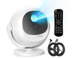 Beamer Draagbare LED - Elektrische Focus 1024x720 Resolutie - 3840x2160 4K Compatibel - WiFi 6 Bluetooth 5.2 - Thuisbioscoop Projector