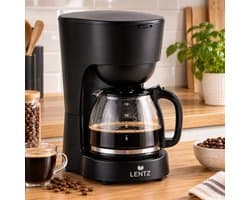 LENTZ Mini Koffiezetapparat 1,25 L - Ligtgewigt koffiemachine - Zonder Filter - 750 W