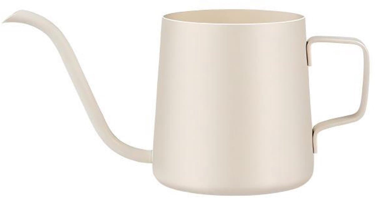 Roestvrijstalen filterkoffiezetapparaat met smalle uitloop-geschikt voor thuis, op kantoor, in de bar en het restaurant-250 ml-16 x 7,3 cm-Gebroken wit — afbeelding 1