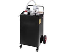 Verrijdbare brandstoftank - 113 L brandstofcontainer - Handmatige overvoerpomp - 4 wielen - Voor benzine en diesel - Voor auto, grasmaaier, ATV & boot - Zwart