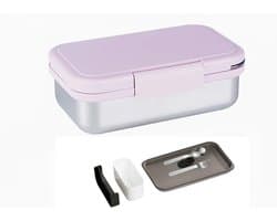 Lekvrije RVS Lunchtrommel met Vakken - Magnetronbestendige Broodtrommel 800ml
