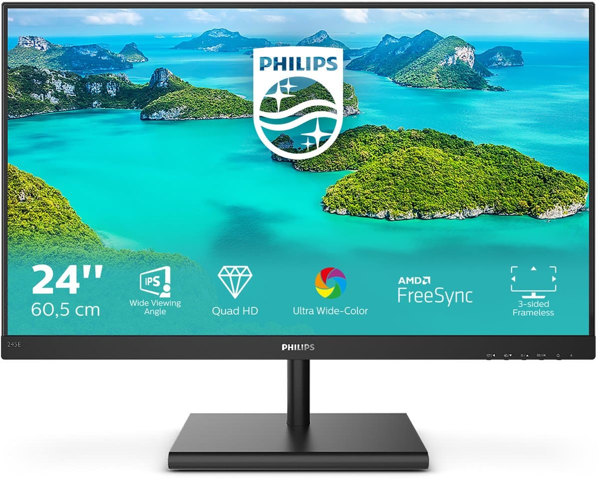 Philips 245E1S - QHD IPS Monitor - 24 inch — afbeelding 1