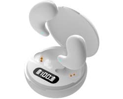 De Beste Gadgets Invisible Sleep Earbuds – Draadloze Bluetooth 5.4 Slaap Oordopjes | Comfortabel, Geluidsisolerend & Onzichtbaar | Ideaal voor Zijslapers – 24 Uur Speeltijd - Wit