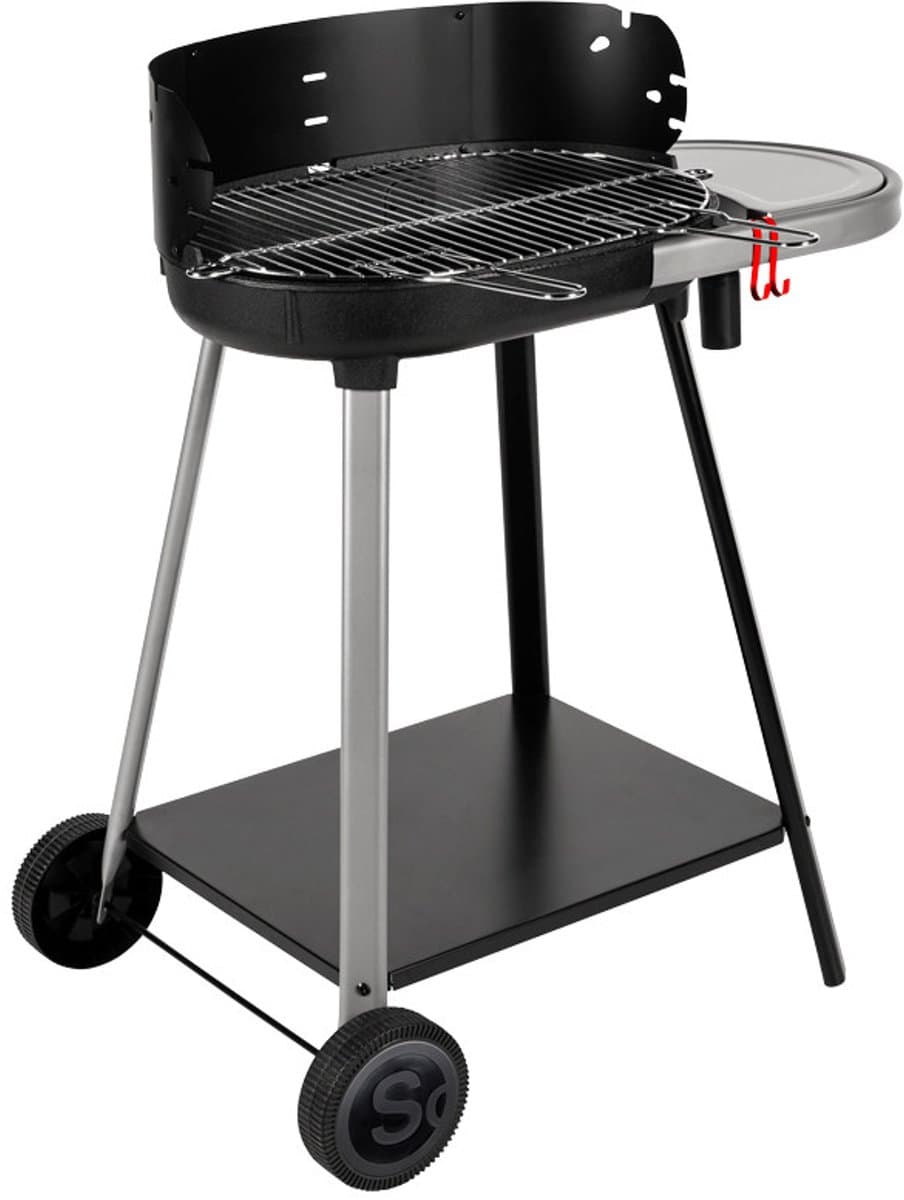 Vulcano 2000 houtskoolbarbecue met gietijzeren kuip en verchroomd stalen rooster — afbeelding 1