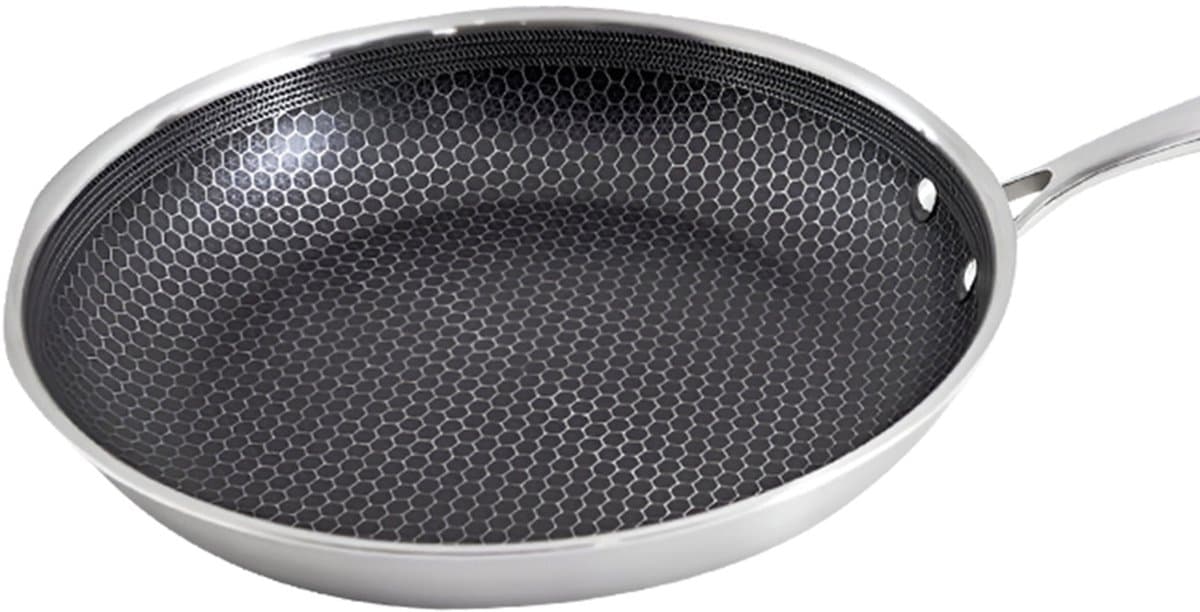 Cheffinger, Koekenpan 24 cm met honingraatcoating en lange handgreep, Zilver — afbeelding 1
