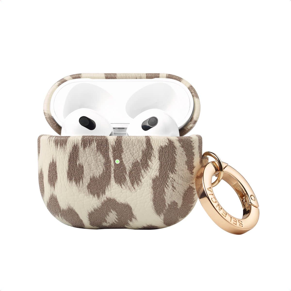 Selencia Sabi Case met panterprint - Hoesje geschikt voor AirPods 3 (2021) - Soft Ivory — afbeelding 1