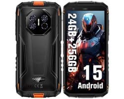 DOOGEE Fire 3 Ultra Robuuste Smartphone - 24 GB RAM - 256 GB ROM - 8350 mAh - 5,5 inch - Android 15 - IP68/IP69K Outdoor telefoon - Face ID - OTG - NFC - Oranje