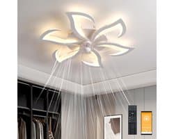 Zyrex® Plafonniere Met Ventilator - Plafondventilator - Plafondventilator Met Verlichting - Wit - 79cm x 79cm x 13cm