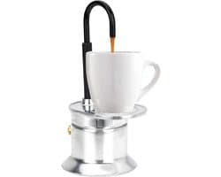 Mini Moka Pot 50 ml - Aluminium Koffiezetapparaat voor Thuis en Kamperen Met Enkele Uitloop