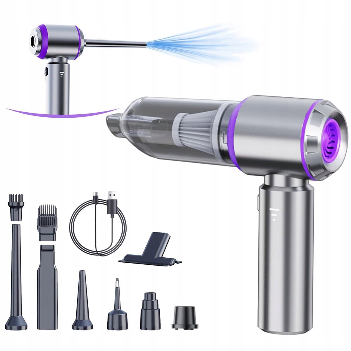 Kruimeldief Snoerloos - Handstofzuiger - 15.000 Pa zuigkracht - Auto Stofzuiger - Kruimelzuiger - 100W - Airduster - Zuigen & Blazen — afbeelding 1