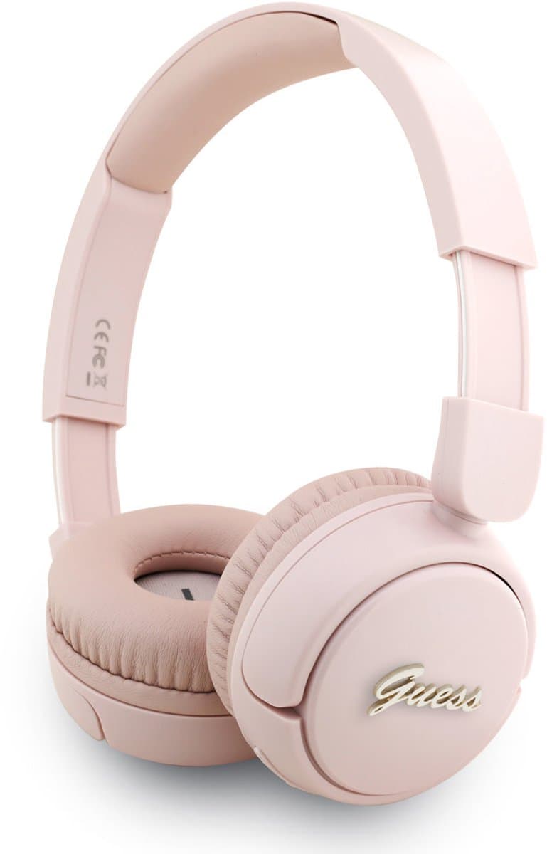 Guess Script Metal Logo Headphone - Geschikt voor Bluetooth Smartphones - Roze — afbeelding 1
