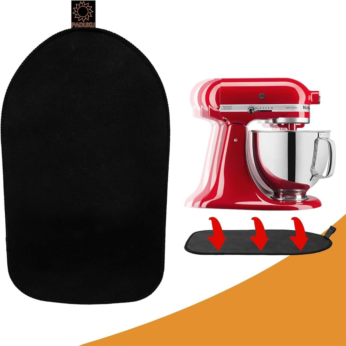 Keukenmachine Glijplank - Mixer Onderstel - Apparaat Verplaatsen - Duurzaam Rubber Materiaal - 34 x 21 cm - Mat Zwart — afbeelding 1