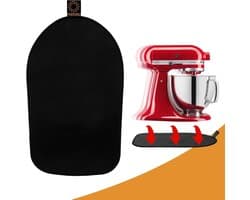 Keukenmachine Glijplank - Mixer Onderstel - Apparaat Verplaatsen - Duurzaam Rubber Materiaal - 34 x 21 cm - Mat Zwart
