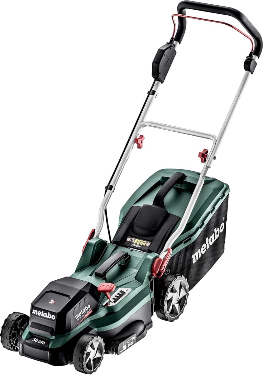 Accu Grasmaaier - Draadloze Maaier - Tuinonderhoud Gazon - Borstelloze Motor - 36 cm Snijbreedte - Zwart Groen — afbeelding 1