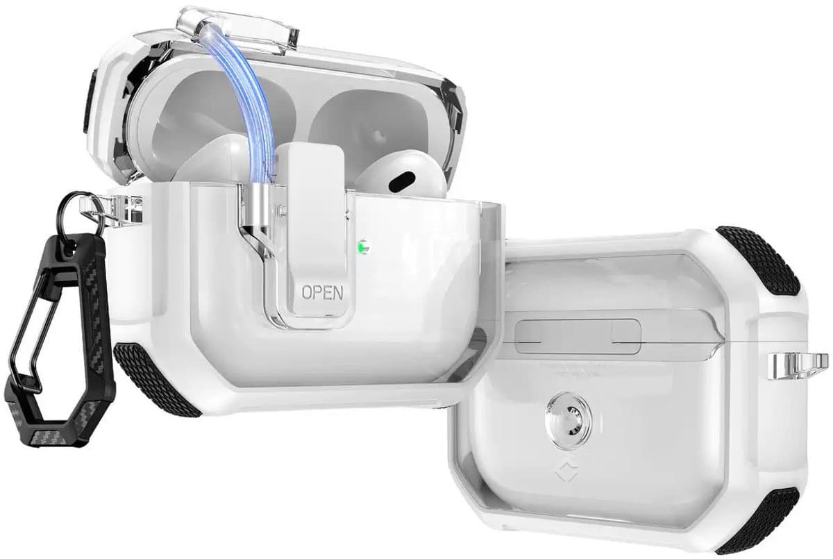 Coverzs TPU Rugged case met lock geschikt voor AirPods 4 - TPU Hoesje - Hoesje met slot - Optimale bescherming & Veiligheid — afbeelding 1