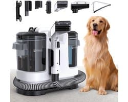 Vlekkenreiniger 600W – Tapijt- en Bekledingreiniger – 20 kPa Zuigkracht – Met 1,75L & 1L Waterreservoir – Inclusief Opzetstukken – Voor Bank, Auto en Huisdieren