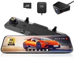 Dashcam Spiegel - Dashcam voor Auto – 12" - Touchscreen – 2.5K Achtercamera – GPS – Nachtzicht – Parkeermodus – WDR – 170° Groothoek