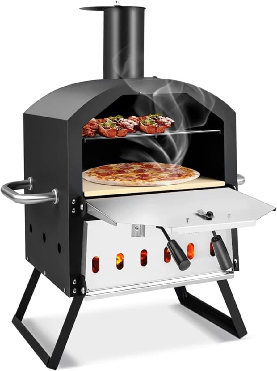 MIRA® Pizza oven Buiten - Pizza oven Buiten - Pizza oven Buiten Gas - Zwart - 31cm x 54cm x 72cm — afbeelding 1