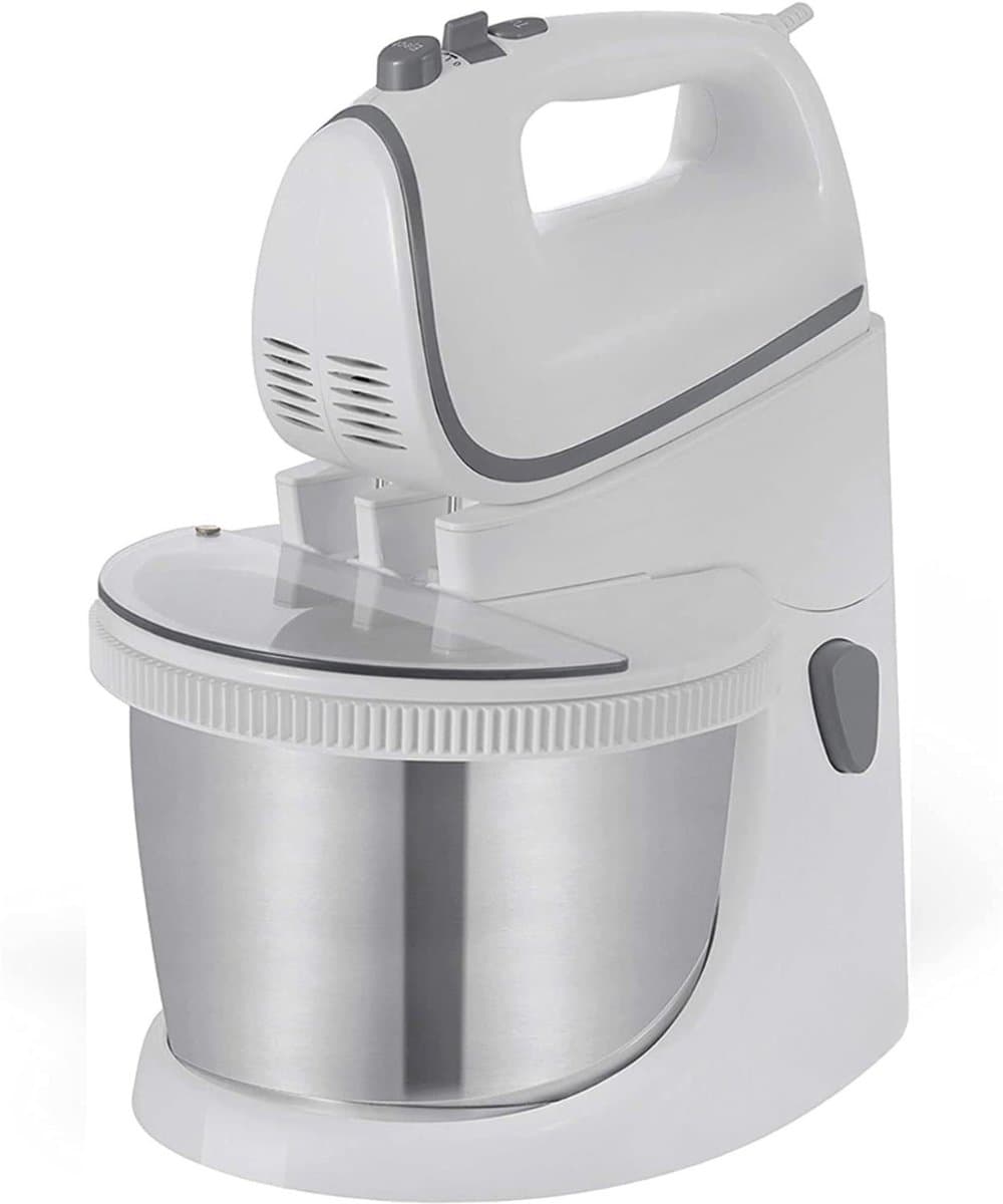 SVN® Mixer met Mengkom - Keukenmachine - Keukenrobot - Inclusief Accessoires - Antraciet - Wit/Zilver - 25cm x 25cm x 32cm — afbeelding 1