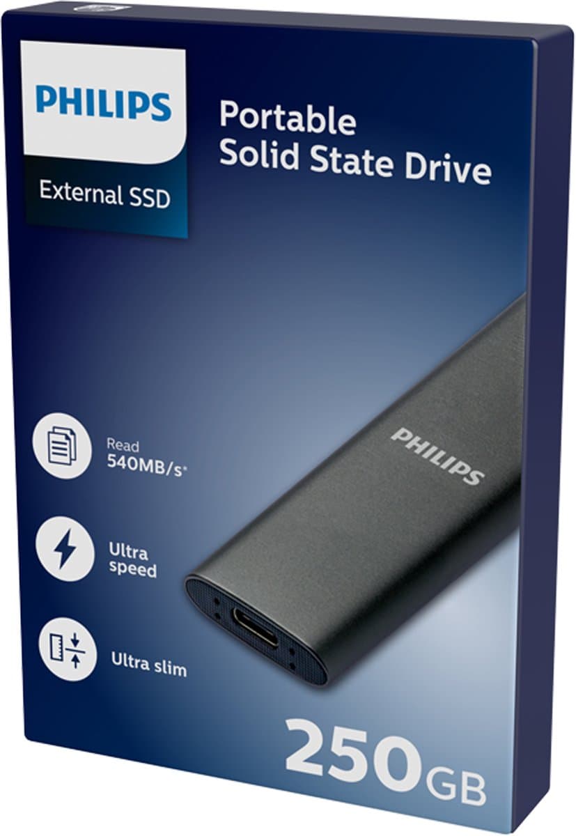 Philips Fm25ss030p M.2 250gb Externe Ssd Zwart — afbeelding 1