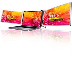 Ohana DT - Portable Monitor Triple - Full HD - Triple Scherm Laptop - Laptop Scherm Uitbreider - 2 Jaar Garantie - Grijs