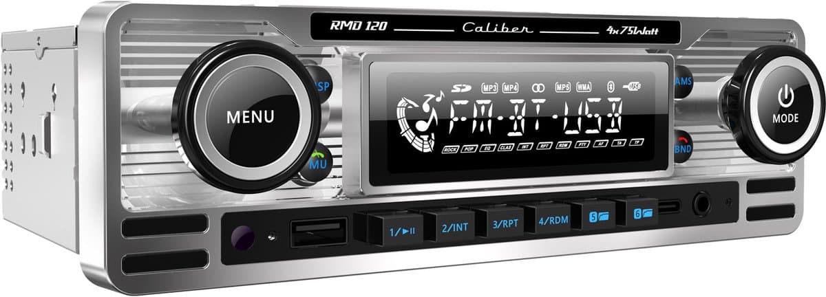 Caliber RMD120BT - Autoradio - Retro - Bluetooth - Chrome — afbeelding 1