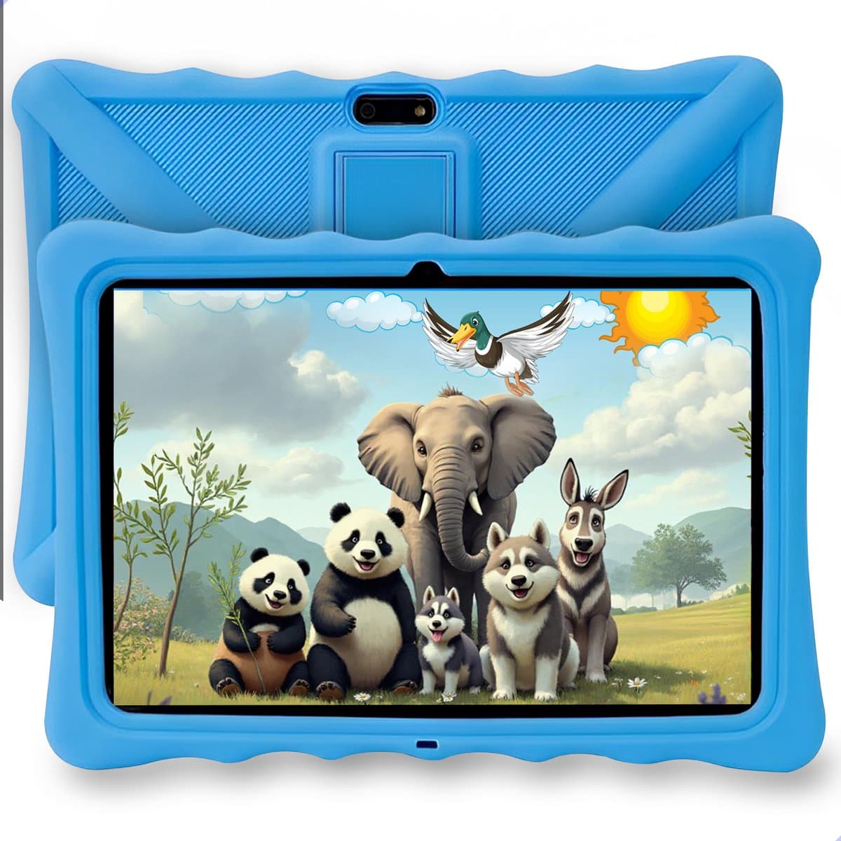CRVFTED Tablet - 10 inch - Kids Proof - 64GB - Kinder Tablet - Gratis Beschermende Hoes - Ouderlijk Toezicht - Blauw - Gratis memory spel - Compact - Met voor & achter camera — afbeelding 1