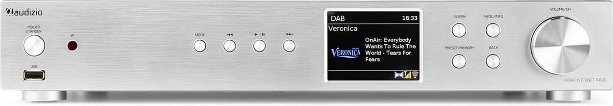 DAB tuner - Audizio Adria - DAB radio met Bluetooth, internetradio en Spotify Connect - Zilver — afbeelding 1