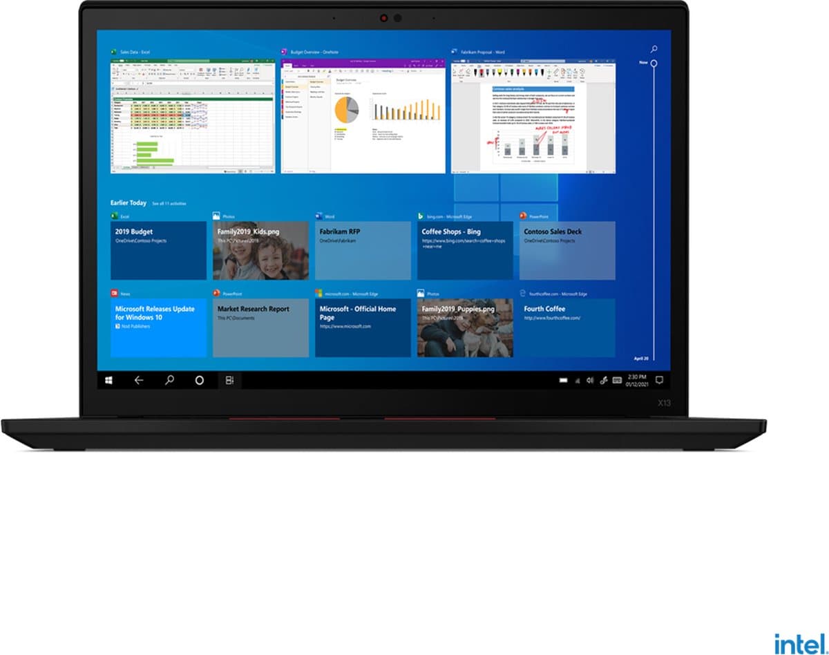 Lenovo ThinkPad X13 Gen 2 (Intel) Intel® Core™ i5 i5-1135G7 Laptop 33,8 cm (13.3") WUXGA 8 GB LPDDR4x-SDRAM 256 GB SSD Wi-Fi 6 (802.11ax) Windows 10 Pro Spaans Zwart — afbeelding 1