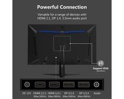PC Monitor 27 Inch 4K UHD - 160Hz Verversingssnelheid - IPS Paneel - 1ms Reactietijd - Gaming Monitor - Desktop Scherm