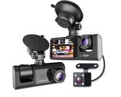 1080P High Definition Dash Camera, Drieweg, Grote Groothoek, Binnen en Buiten Auto-opname met Beeld in Beeld, Eenvoudige Installatie, Multinationale Taalondersteuning