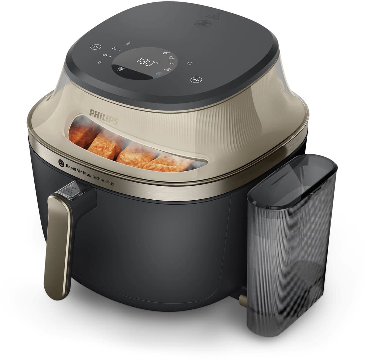 PHILIPS 5000 Serie Airfryer met Stoom – 7,2 L – Zwart – Voor 5 personen – 21 Kookfuncties (NA543/00) — afbeelding 1
