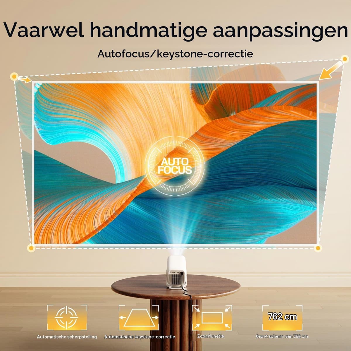 Beamer Draagbaar Native 1080p Wifi 6 - 1920 x 1080 Resolutie - LCD Scherm - Voor Thuisbioscoop - Smart Projector — afbeelding 1