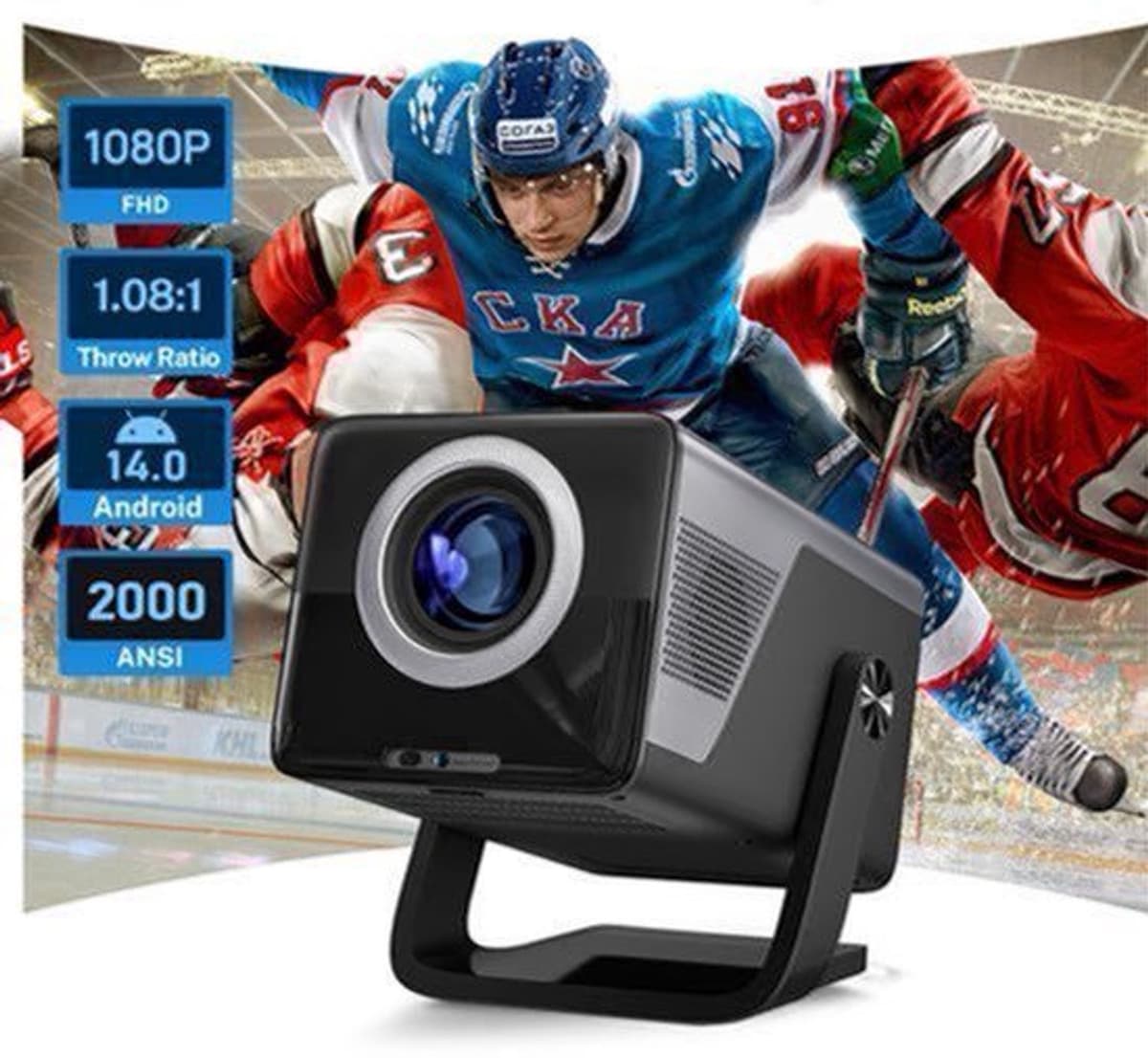 Beamer 2000 ANSI Lumen - Full HD 1080p Resolutie - 120W Vermogen - LCD - Zwart - Home Theater Projector — afbeelding 1