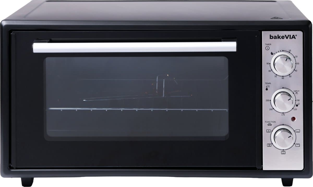 bakeVIA Series 2 - Mini Oven 45 Liter - Hetelucht - Zwart/RVS — afbeelding 1