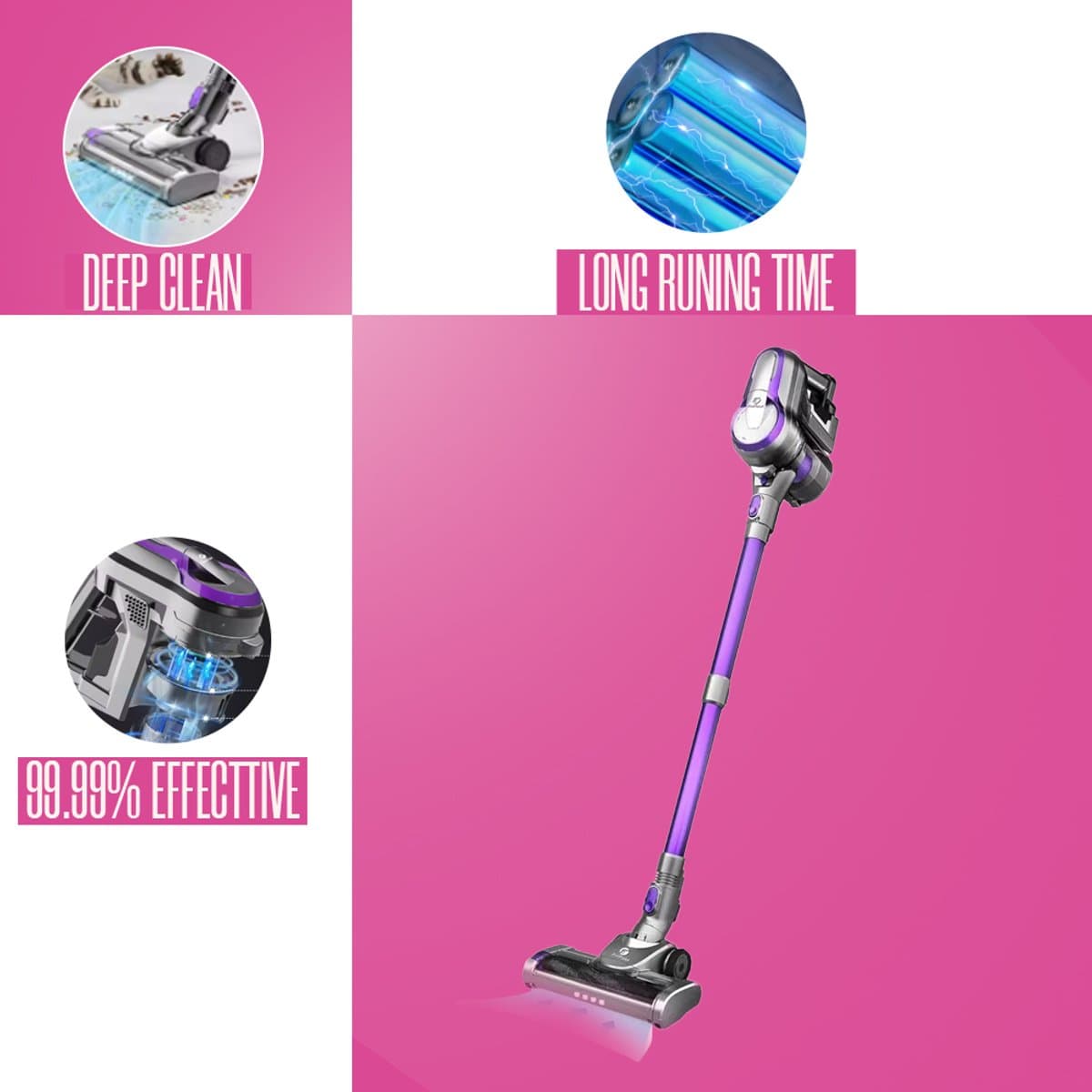 FixtFixer X6M Cordless Vacuum – 55min Runtime, 55KPa Suction, 6-in-1 Lightweight HEPA Stick Cleaner — afbeelding 1
