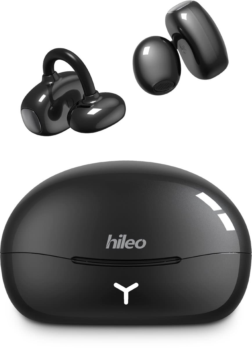 hileo hi85 - Draadloze Oordopjes met Oplaadcase – Zwart - Ear clip Air Conduction - Sport - Open-Ear - Bluetooth V6.0 – Draadloze oortjes – Geschikt voor IOS/Android - HD audio — afbeelding 1