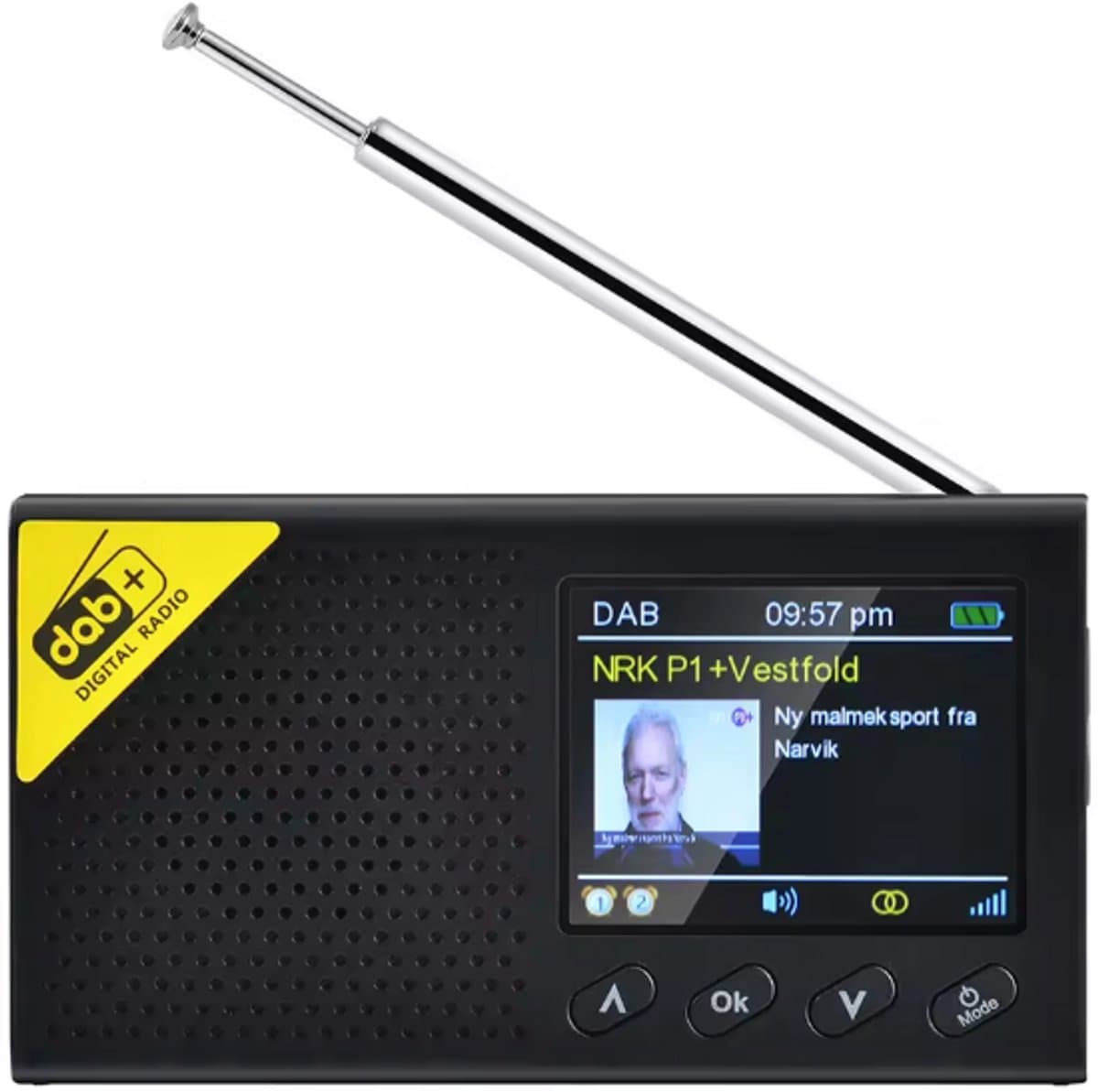 Ikello Draagbare DAB+/FM radio met Bluetooth en oplaadbare batterij - Zwart — afbeelding 1